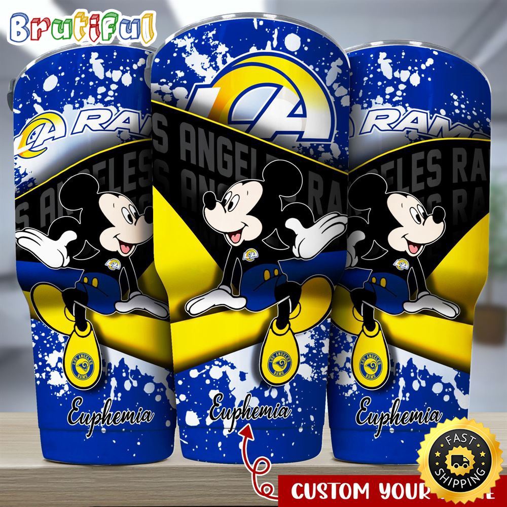 Custom Name NFL Los Angeles Rams Tumbler Mickey Mouse Tumbler Style kqongl.jpg