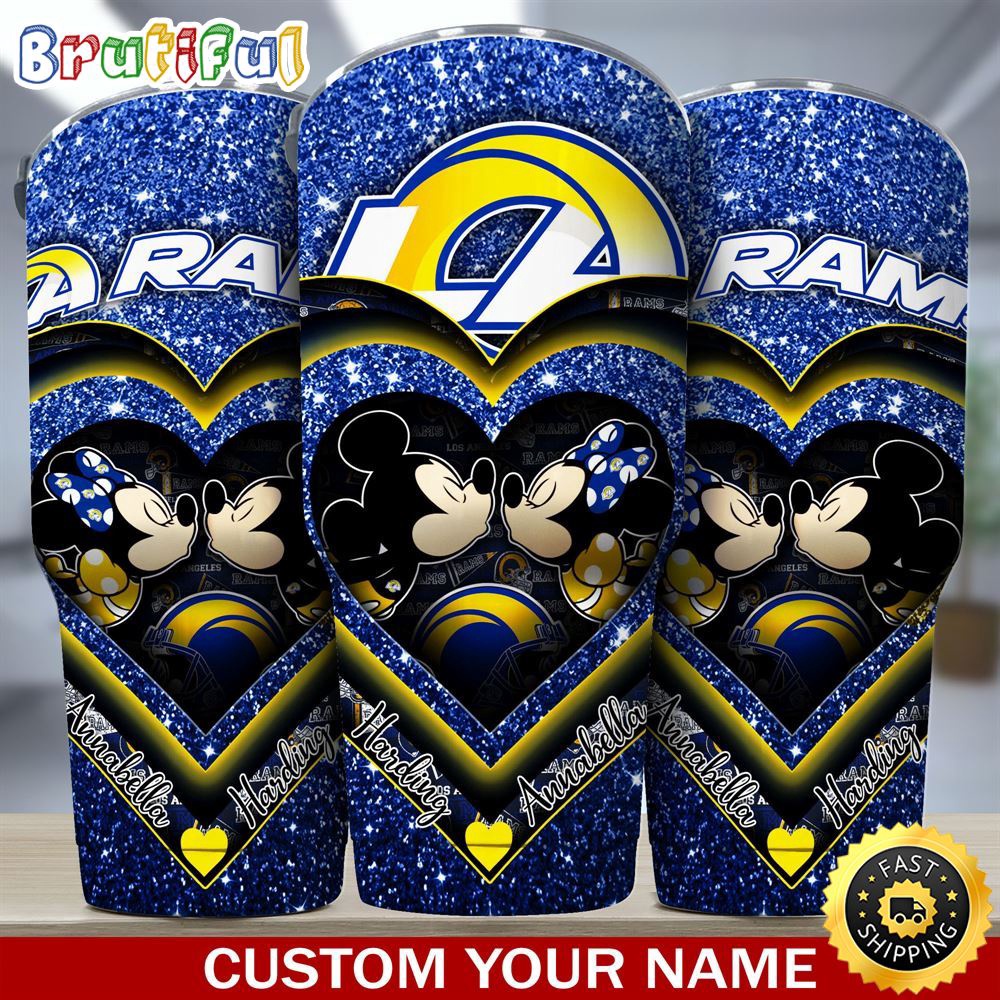 Custom Name NFL Los Angeles Rams Tumbler Mickey Tumbler For Couples This Valentine qghehi.jpg