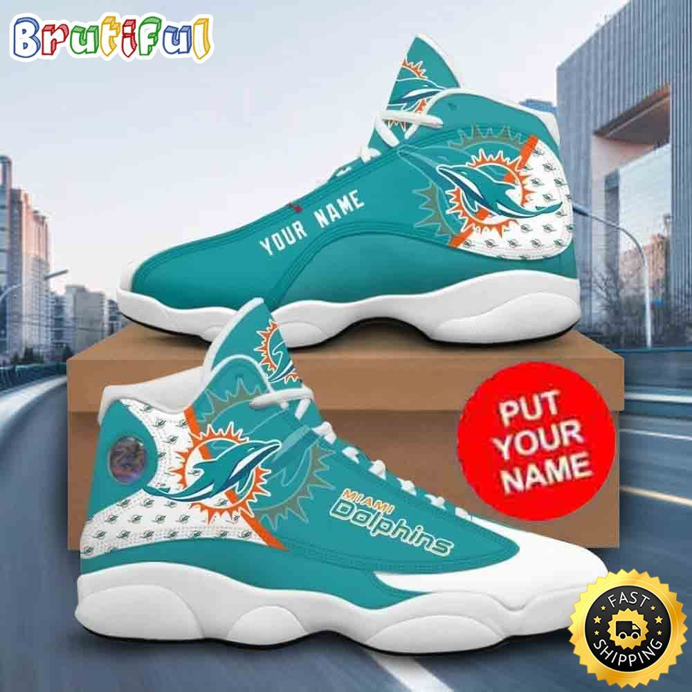 NFL Miami Dolphins Custom Name Air Jordan 13 Shoes