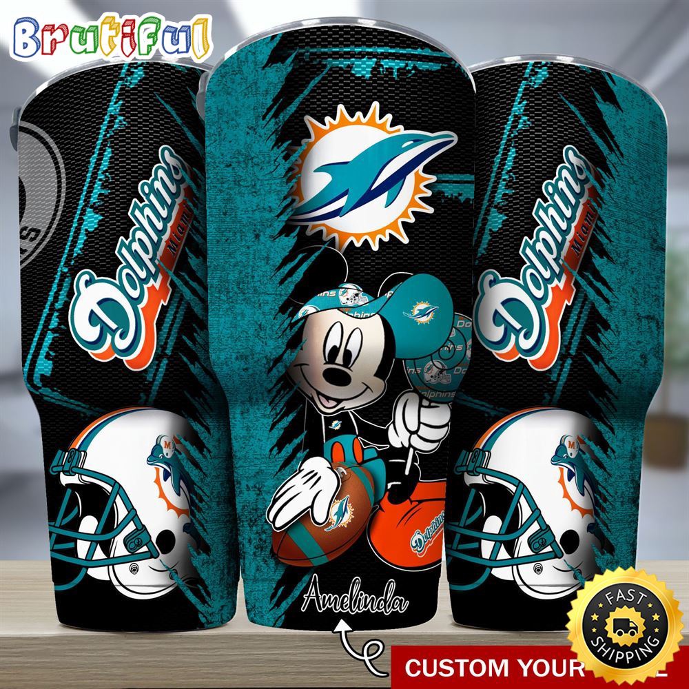 Custom Name NFL Miami Dolphins Tumbler Mickey Tumbler Art For Sports Fan ahzxz7.jpg