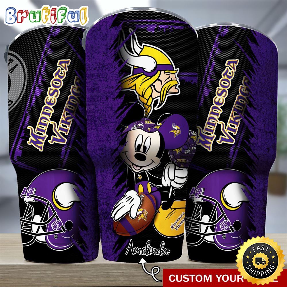 Custom Name NFL Minnesota Vikings Tumbler Mickey Tumbler Art For Sports Fan xy7vcy.jpg