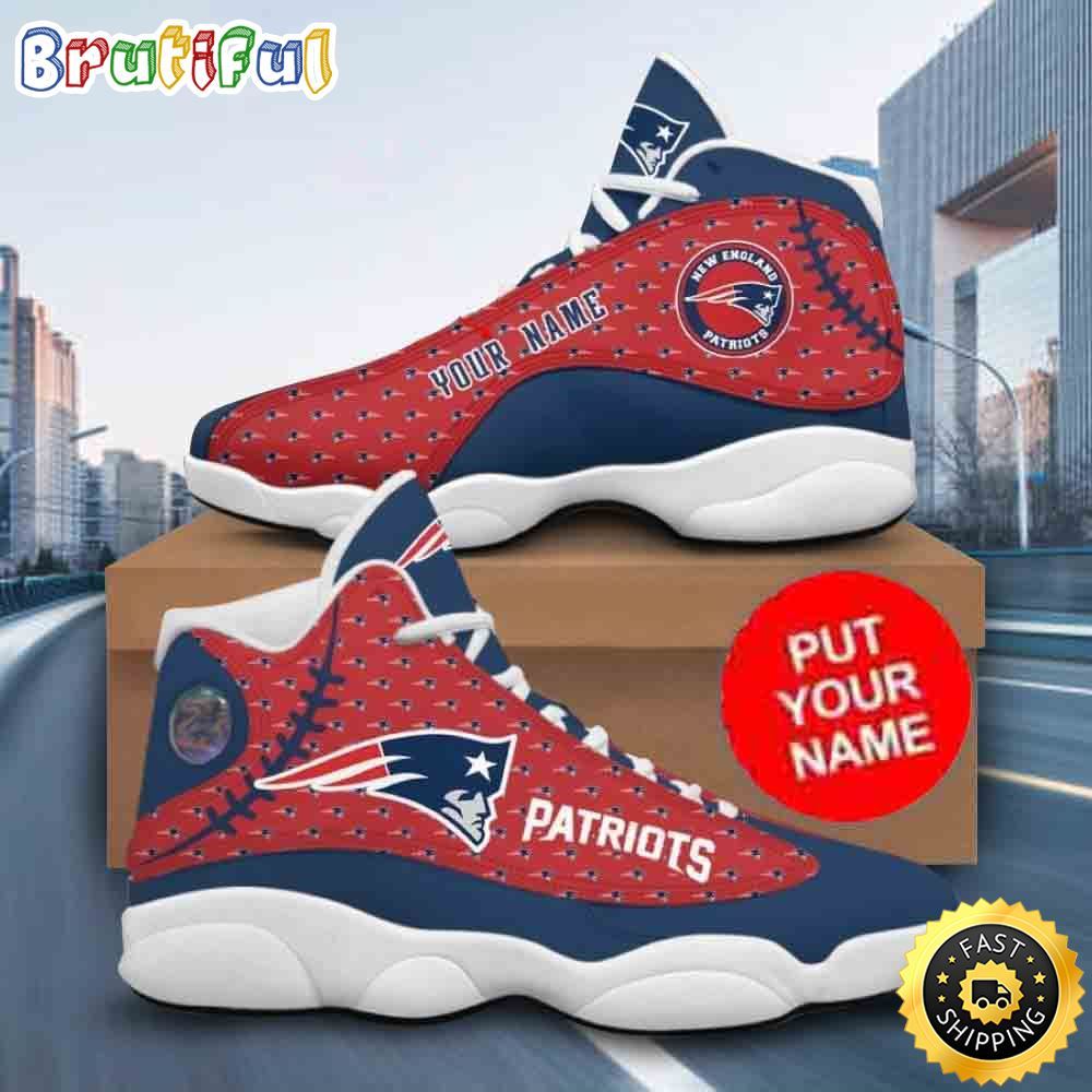 NFL New England Patriots Custom Name Air Jordan 13 Shoes