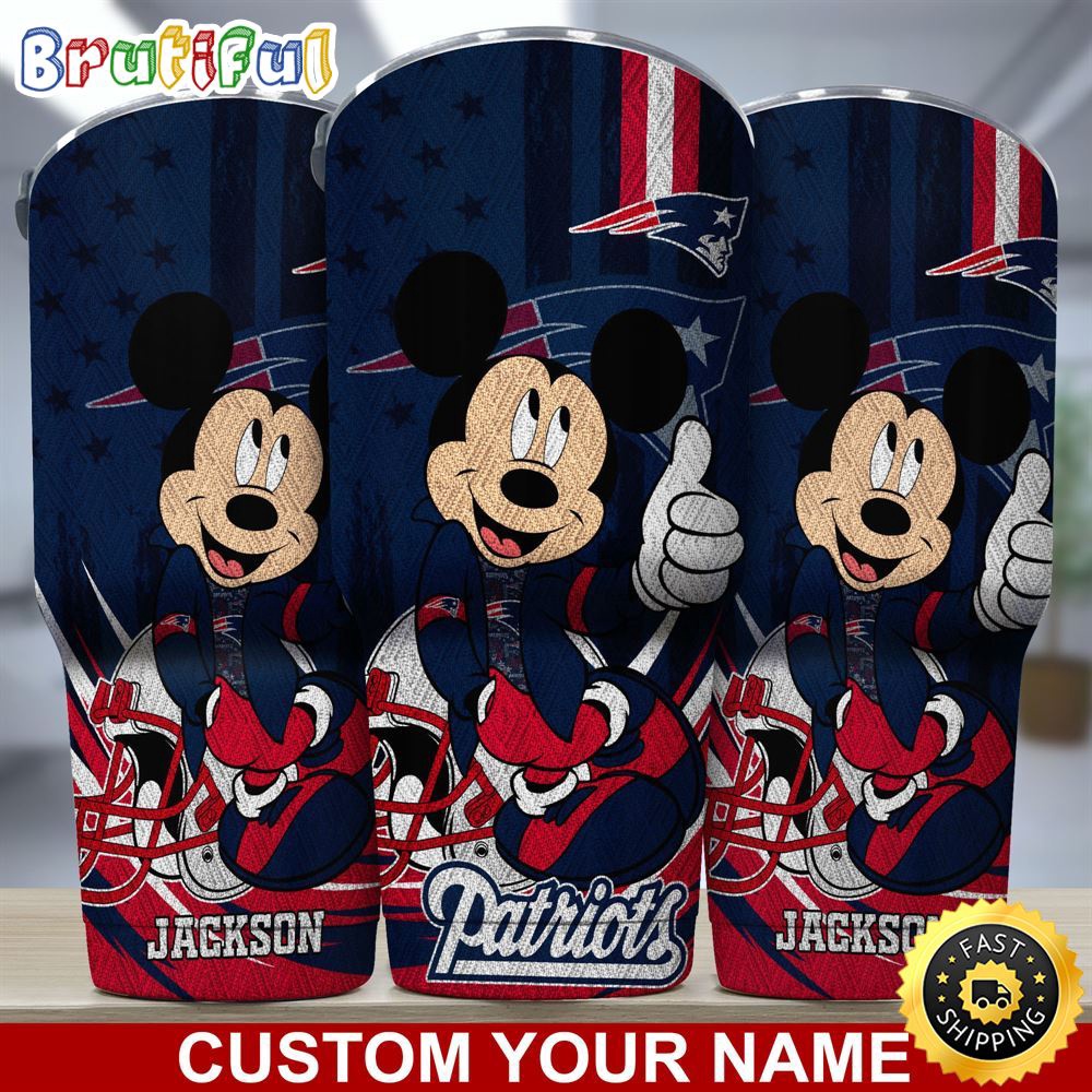 Custom Name NFL New England Patriots Tumbler Mickey Mouse Tumbler For You wofft8.jpg