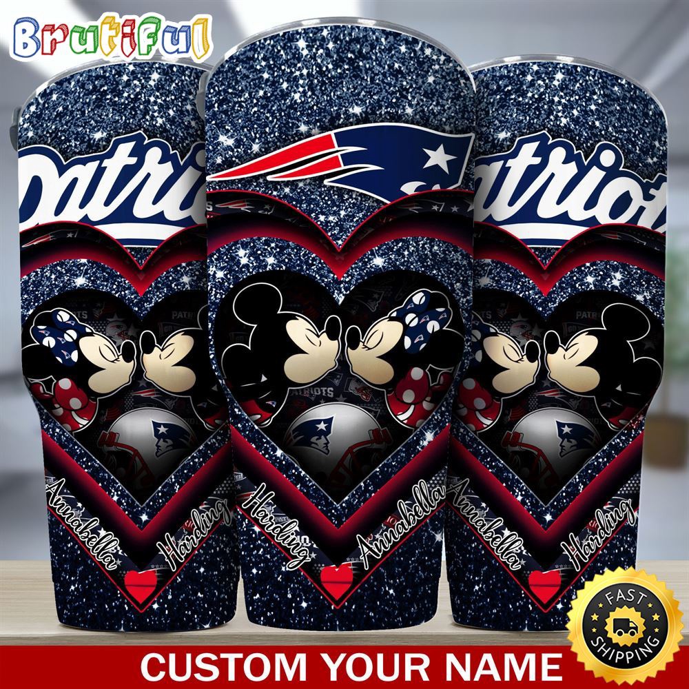 Custom Name NFL New England Patriots Tumbler Mickey Tumbler For Couples This Valentine upqdck.jpg