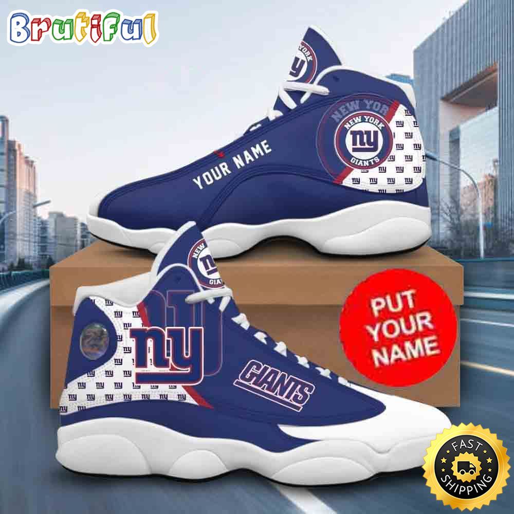 NFL New York Giants Custom Name Air Jordan 13 Shoes