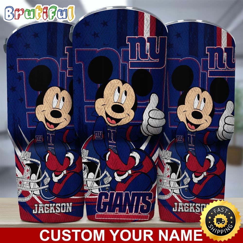 Custom Name NFL New York Giants Tumbler Mickey Mouse Tumbler For You ypydtl.jpg