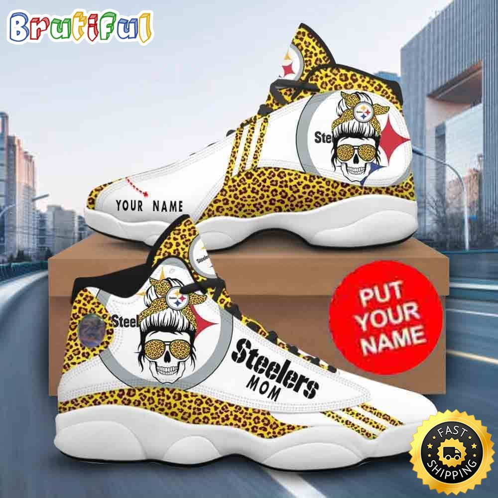 NFL Pittsburgh Steelers Skull Girl Custom Name Air Jordan 13 Shoes