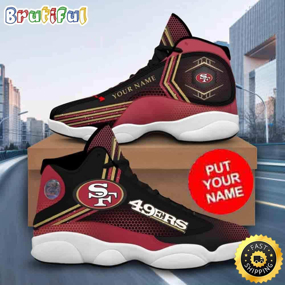 NFL San Francisco 49ers Custom Name Air Jordan 13 Shoes