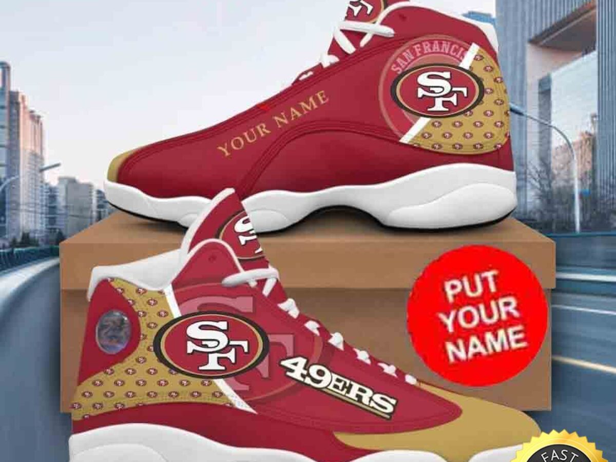 Custom Name NFL San Francisco 49ers Baseball Air Jordan 13  display picture 3