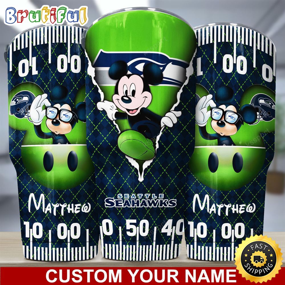 Custom Name NFL Seattle Seahawks Tumbler Mickey Mouse Art Tumbler Style ztmrxb.jpg
