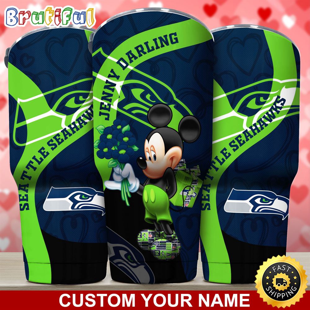 Custom Name NFL Seattle Seahawks Tumbler Nfl Mickey Mouse Tumbler For Your Darling This Valentine yn6hfw.jpg