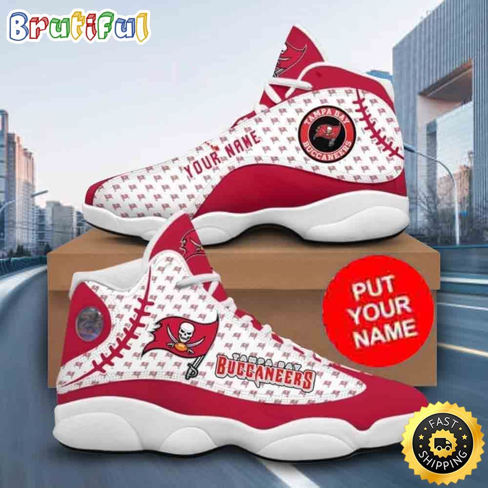 NFL Tampa Bay Buccaneers Logo Pattern Custom Name Air Jordan 13 Shoes