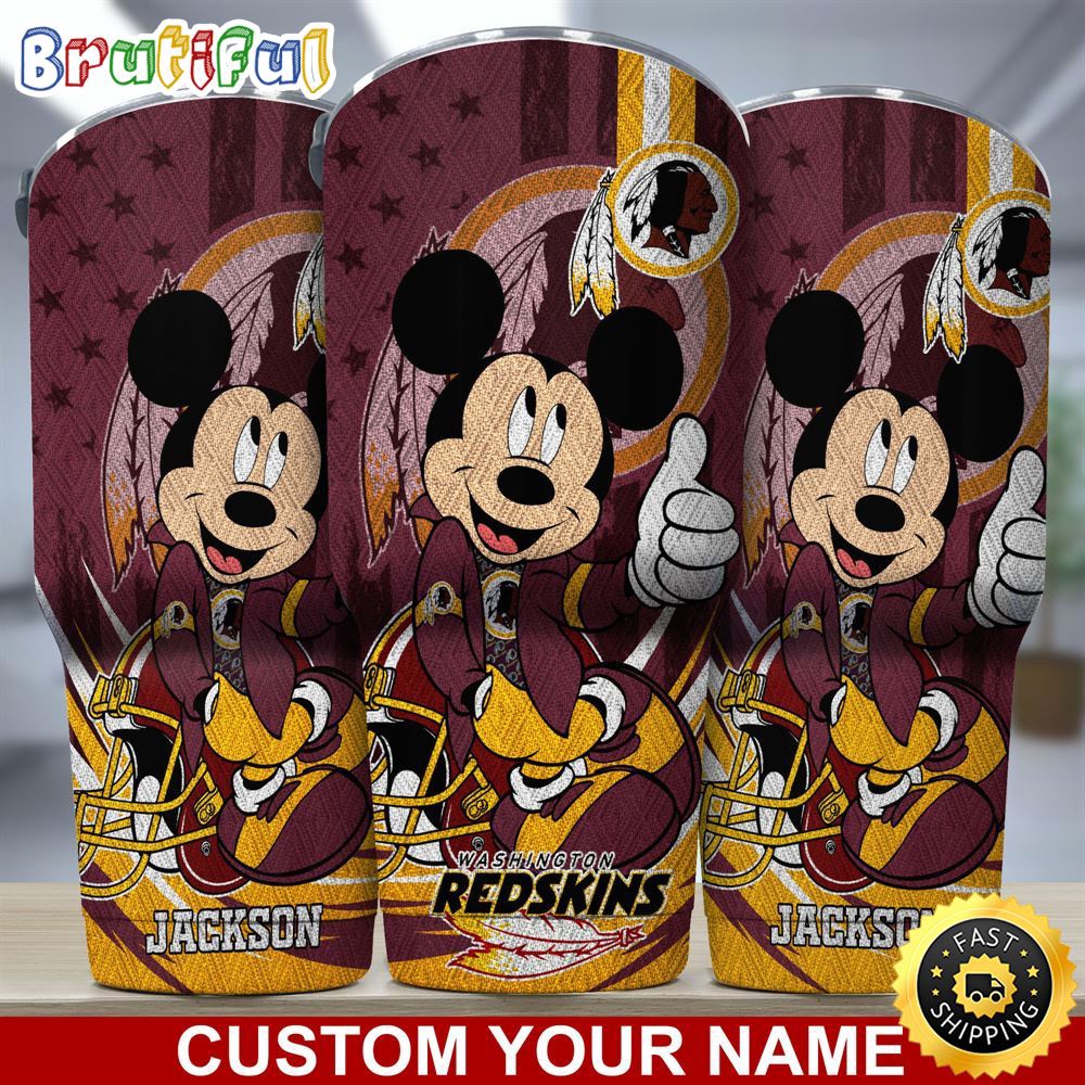 Custom Name NFL Washington Commanders Tumbler Mickey Mouse Tumbler For You r9gvzn.jpg