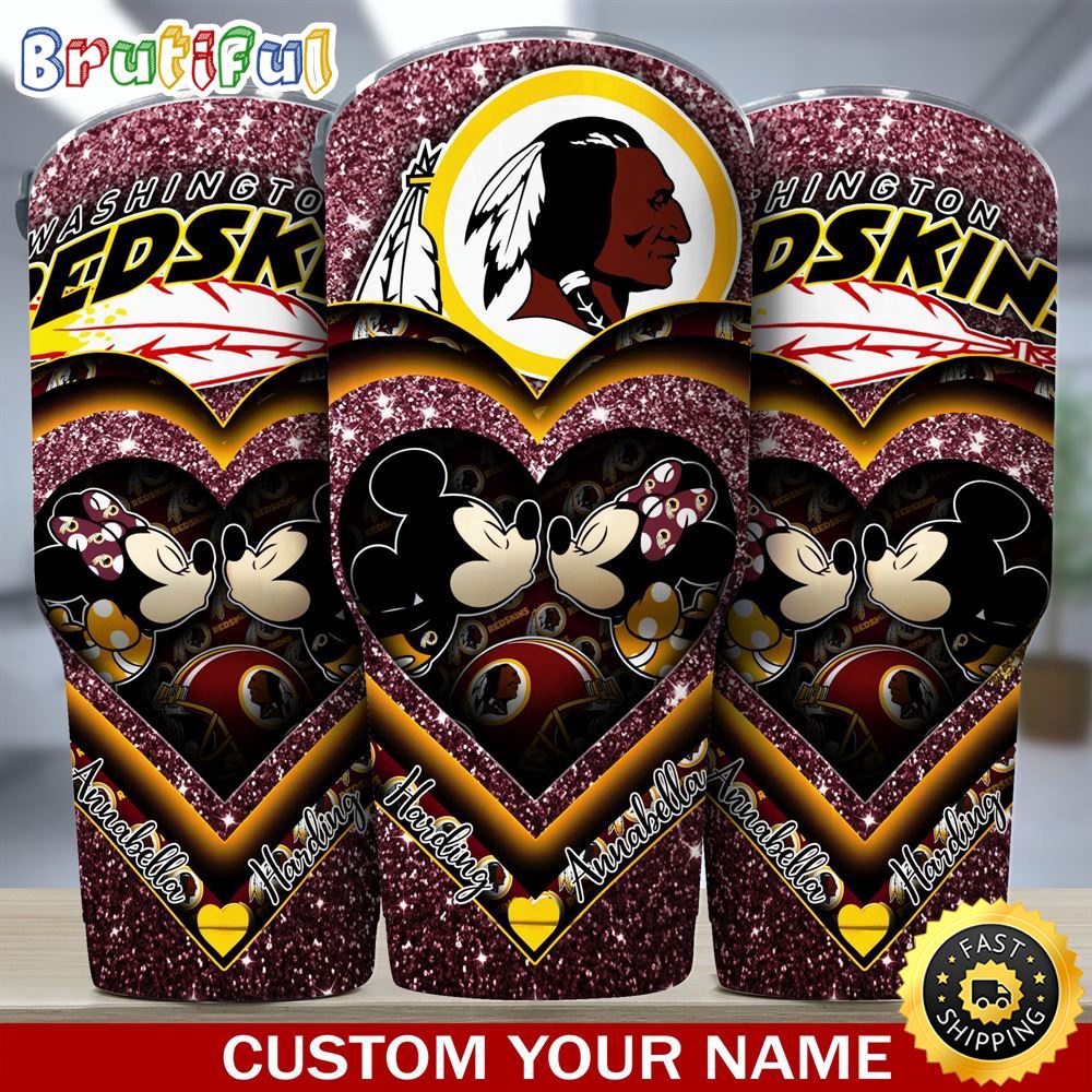 Custom Name NFL Washington Commanders Tumbler Mickey Tumbler For Couples This Valentine oy1olq.jpg