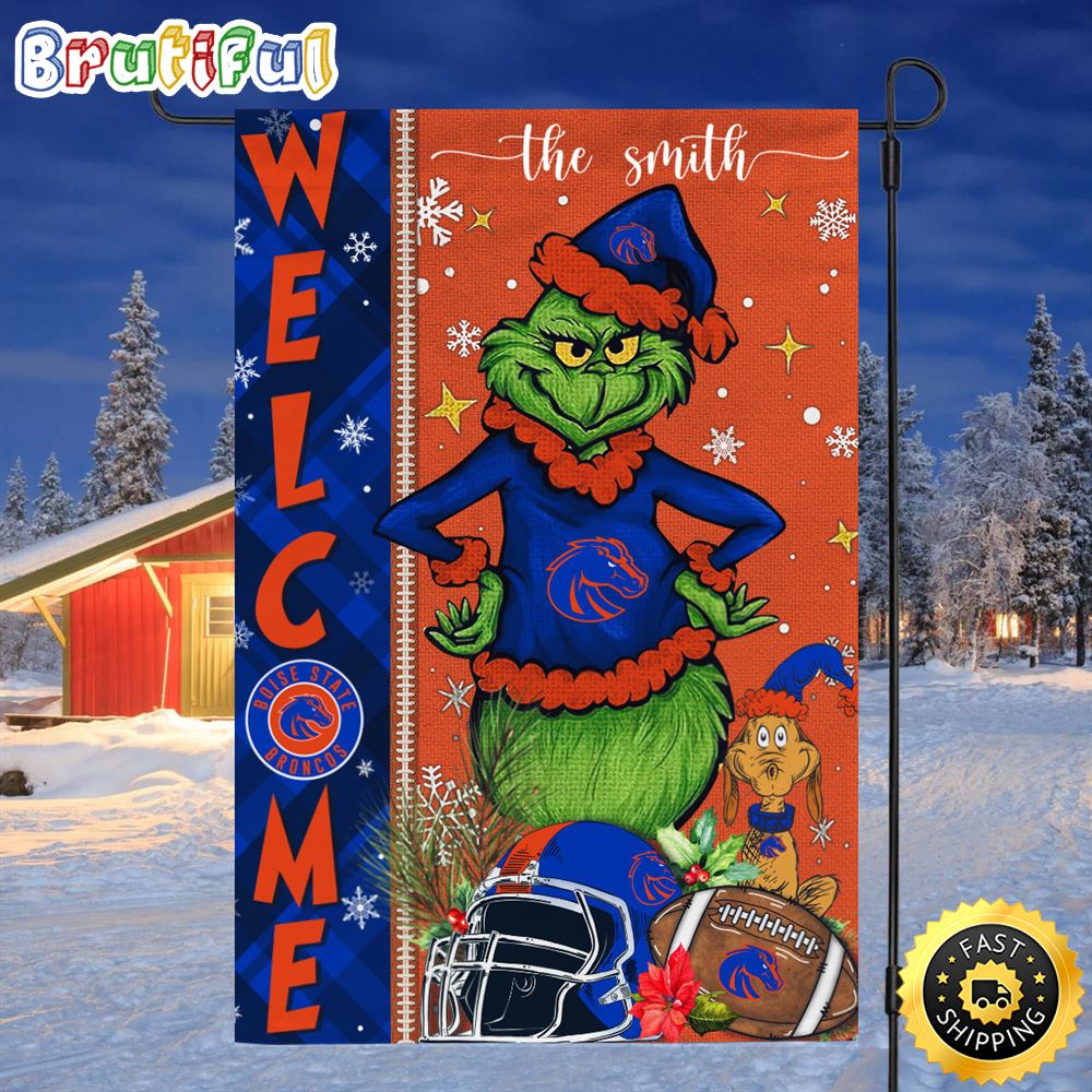 Customize NCAA Boise State Broncos Garden Flag Grinch Football Christmas Welcome Garden Flag 1 wzg8tz.jpg