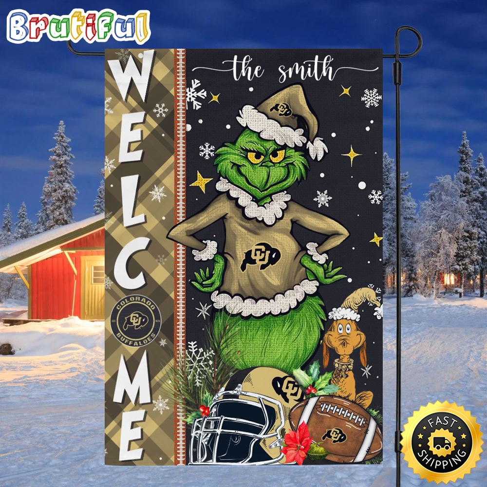 Customize NCAA Colorado Buffaloes Garden Flag Grinch Football Christmas Welcome Garden Flag 1 f6myzr.jpg