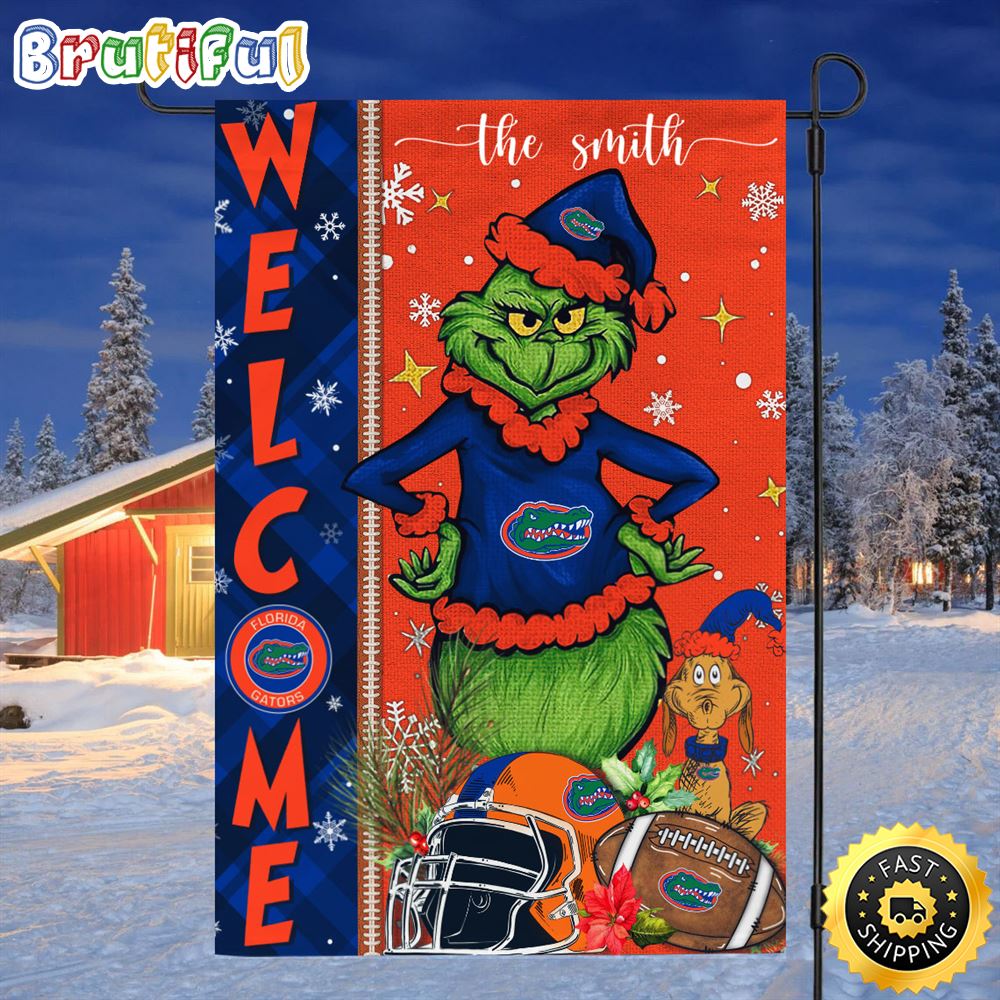 Customize NCAA Florida Gators Garden Flag Grinch Football Christmas Welcome Garden Flag 1 nc8aix.jpg