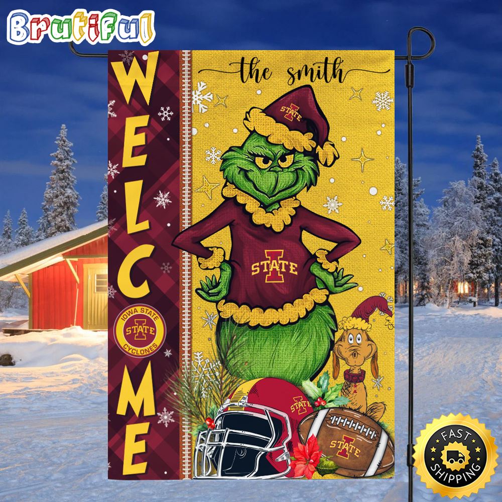 Customize NCAA Iowa State Cyclones Garden Flag Grinch Football Christmas Welcome Garden Flag 1 qq19ab.jpg