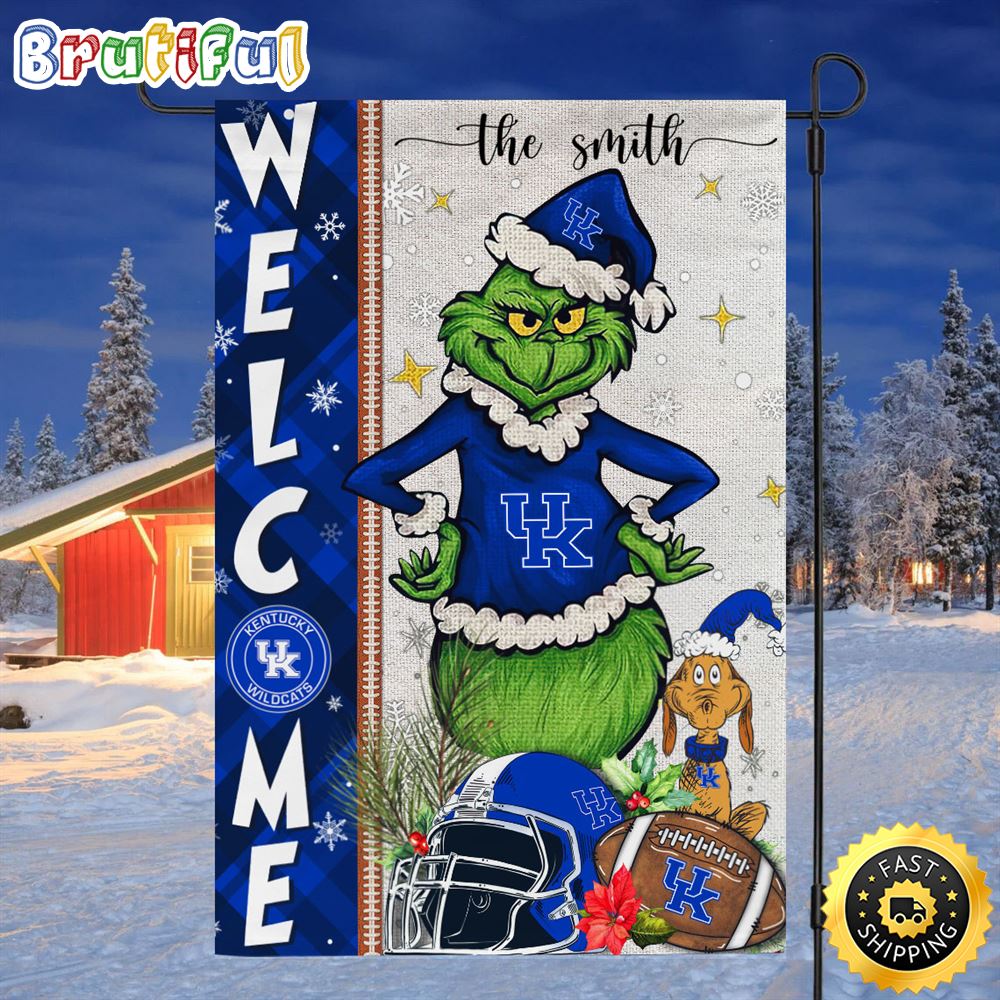 Customize NCAA Kentucky Wildcats Garden Flag Grinch Football Christmas Welcome Garden Flag 1 gcyrzw.jpg