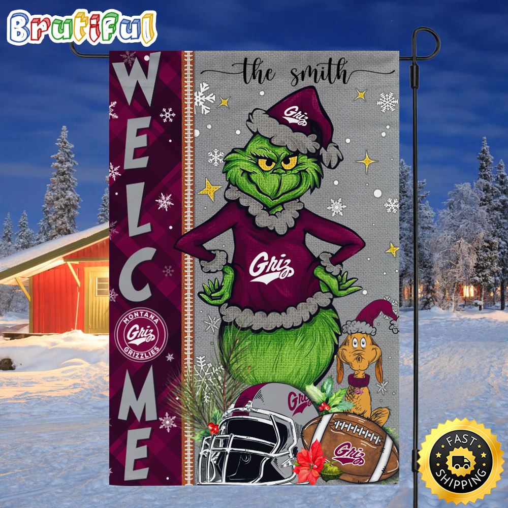 Customize NCAA Montana Grizzlies Garden Flag Grinch Football Christmas Welcome Garden Flag 1 mbrpdw.jpg
