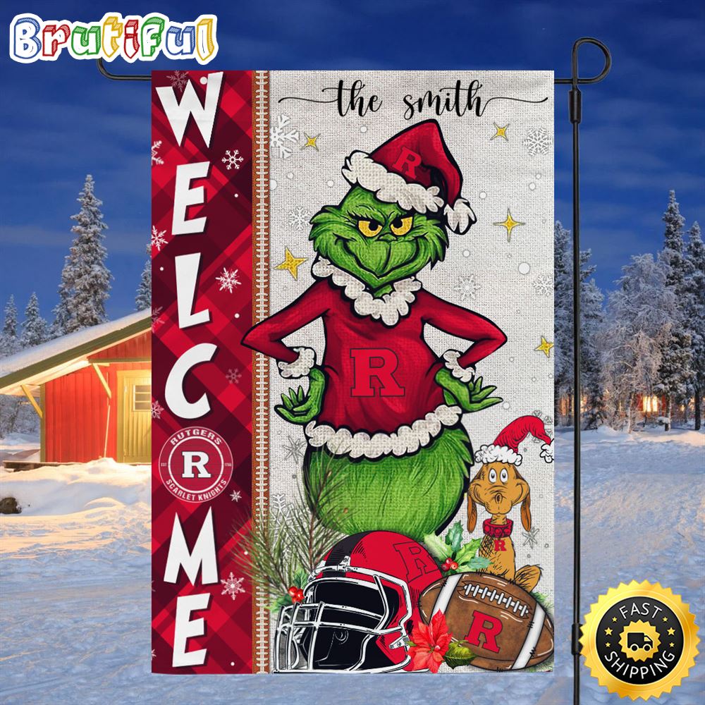 Customize NCAA Rutgers Scarlet Knights Garden Flag Grinch Football Christmas Welcome Garden Flag 1 opqyzr.jpg