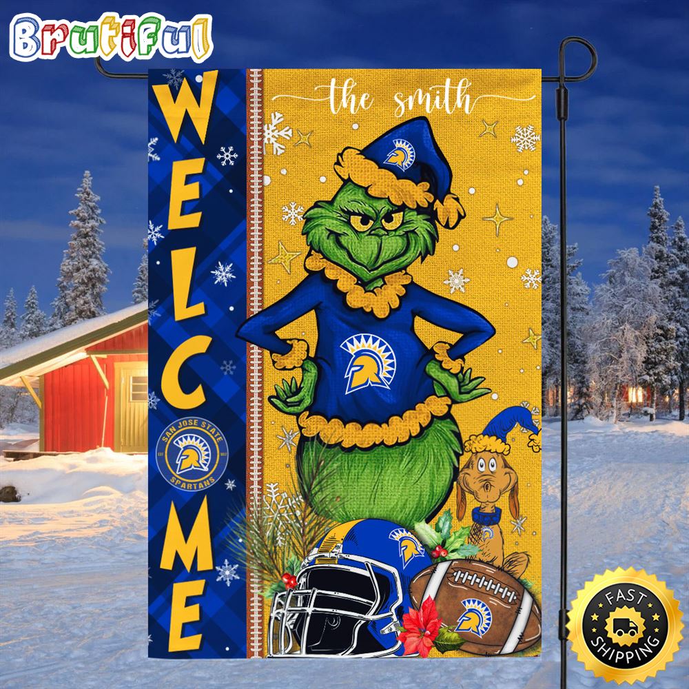 Customize NCAA San Jose State Spartans Garden Flag Grinch Football Christmas Welcome Garden Flag 1 rpenii.jpg