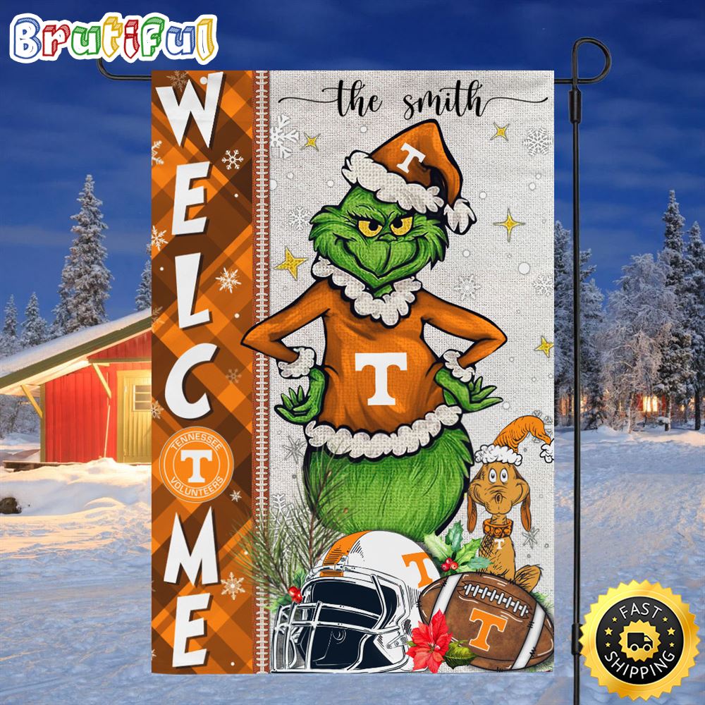 Customize NCAA Tennessee Volunteers Garden Flag Grinch Football Christmas Welcome Garden Flag 1 vffn8t.jpg