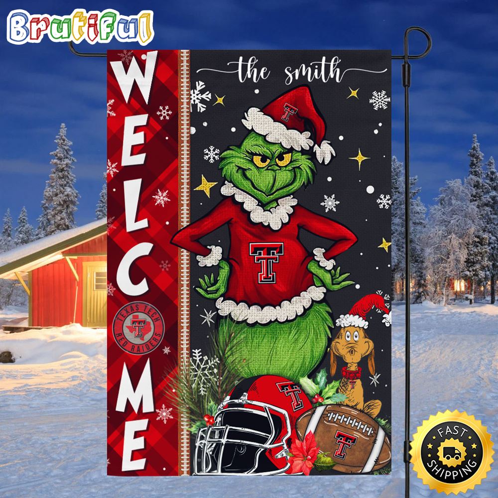 Customize NCAA Texas Tech Red Raiders Garden Flag Grinch Football Christmas Welcome Garden Flag 1 nqykap.jpg
