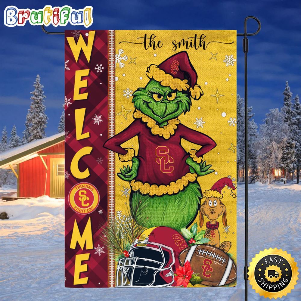 Customize NCAA USC Trojans Garden Flag Grinch Football Christmas Welcome Garden Flag 1 wqp9jr.jpg