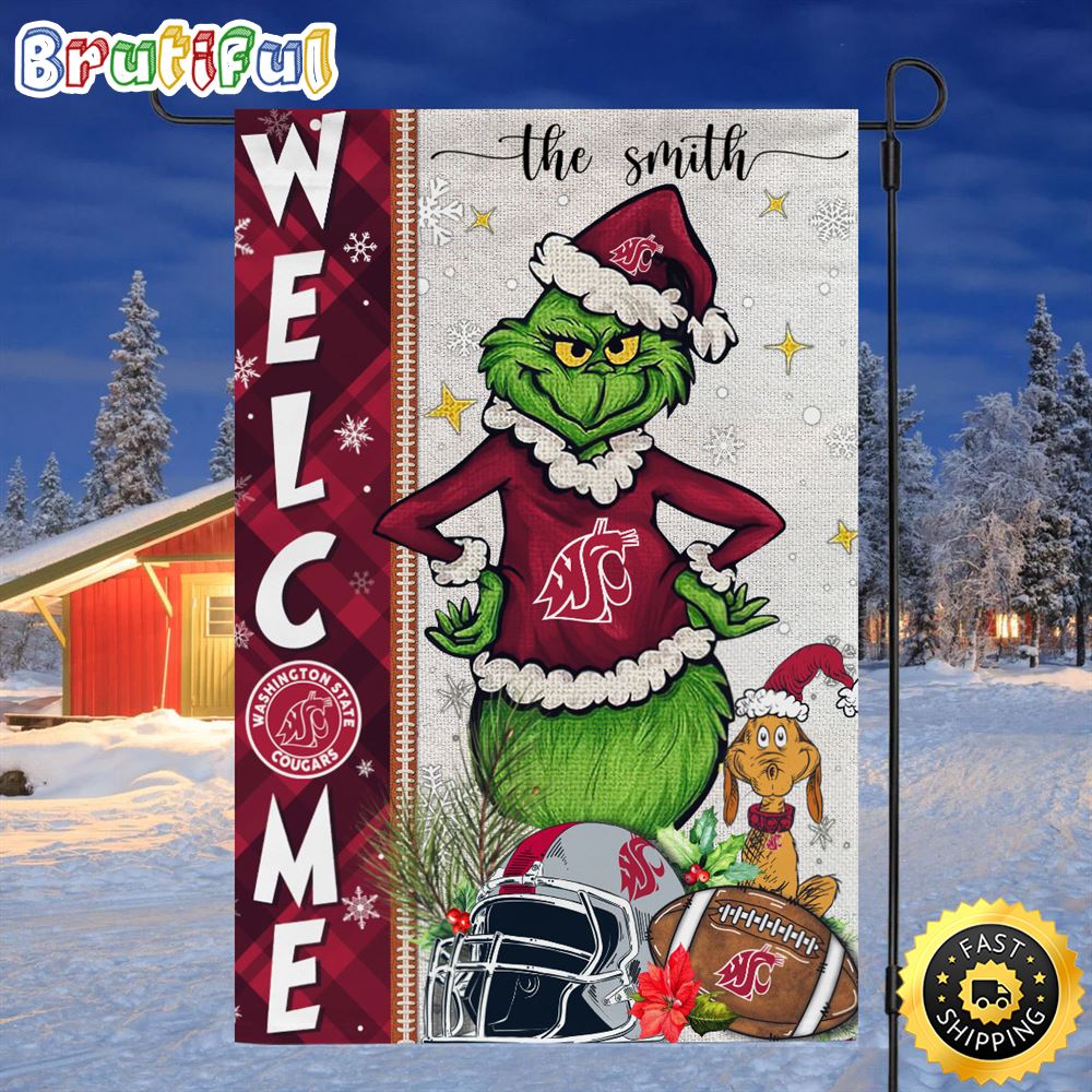 Customize NCAA Washington State Cougars Garden Flag Grinch Football Christmas Welcome Garden Flag 1 wf1nlx.jpg