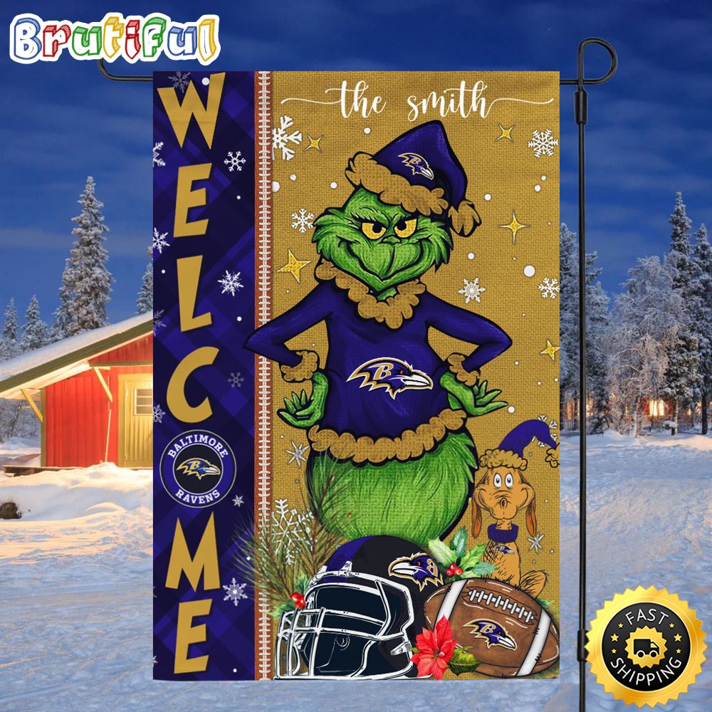 Customize NFL Baltimore Ravens Garden Flag Grinch Football Christmas Welcome Garden Flag 1 uspjqh.jpg