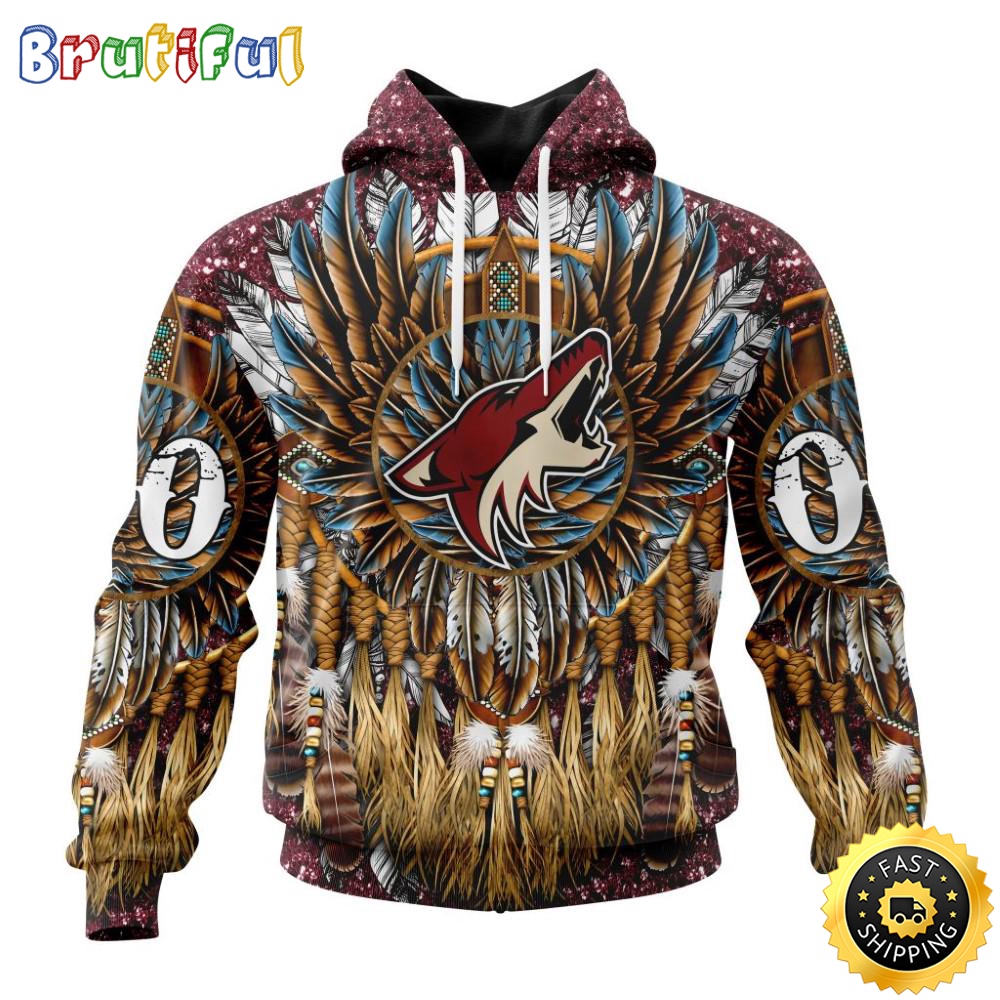 Customized NHL Arizona Coyotes Hoodie Special Native Costume Design 3D Hoodie Unisex Tshirt Hoodie pc3swv