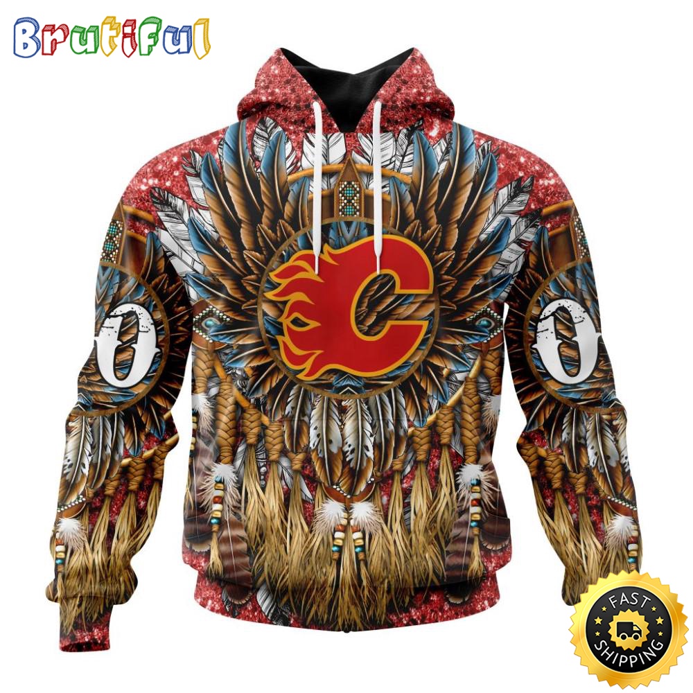 Customized NHL Calgary Flames Hoodie Special Native Costume Design 3D Hoodie Unisex Tshirt Hoodie arcfyh