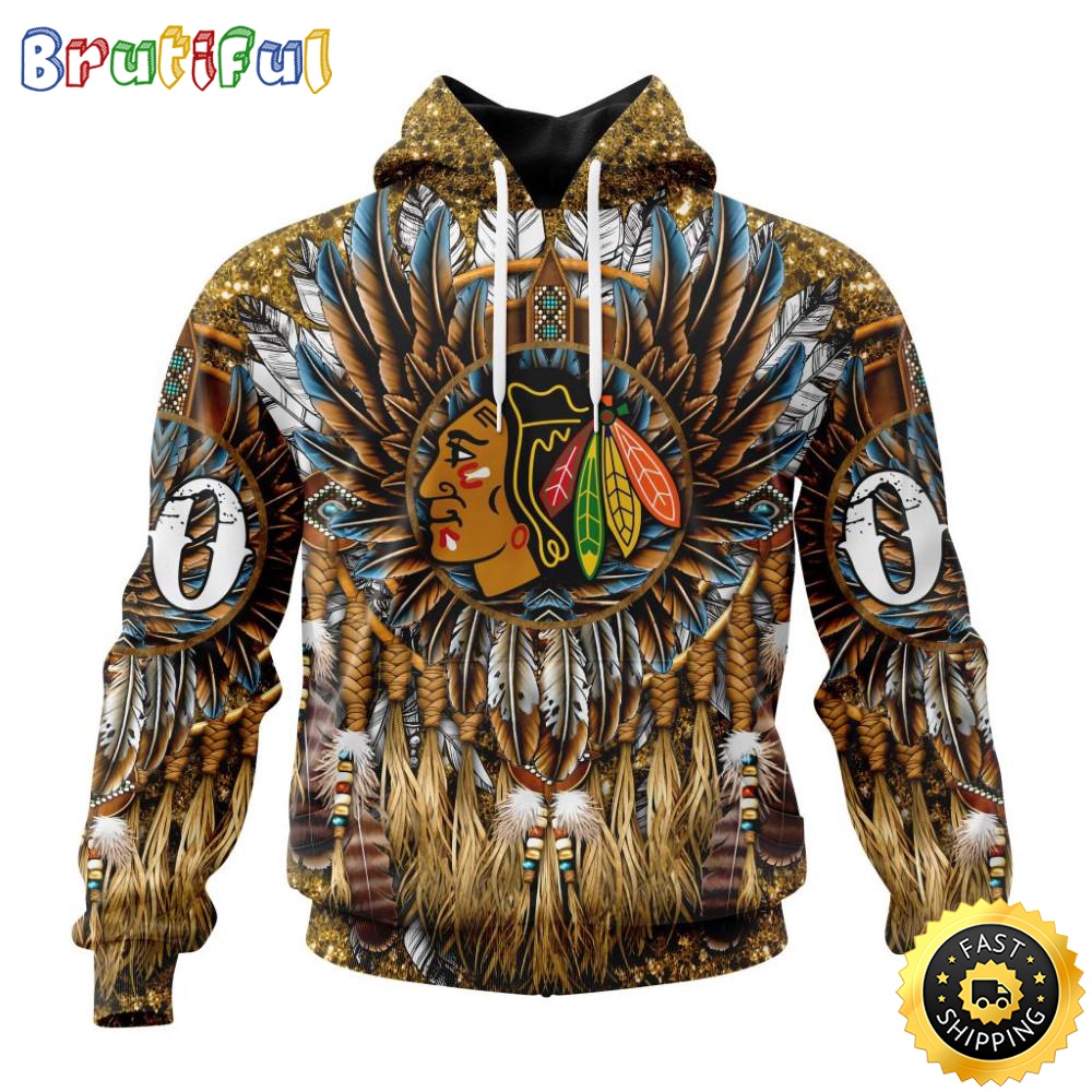 Customized NHL Chicago Blackhawks Hoodie Special Native Costume Design 3D Hoodie Unisex Tshirt Hoodie zelgwv