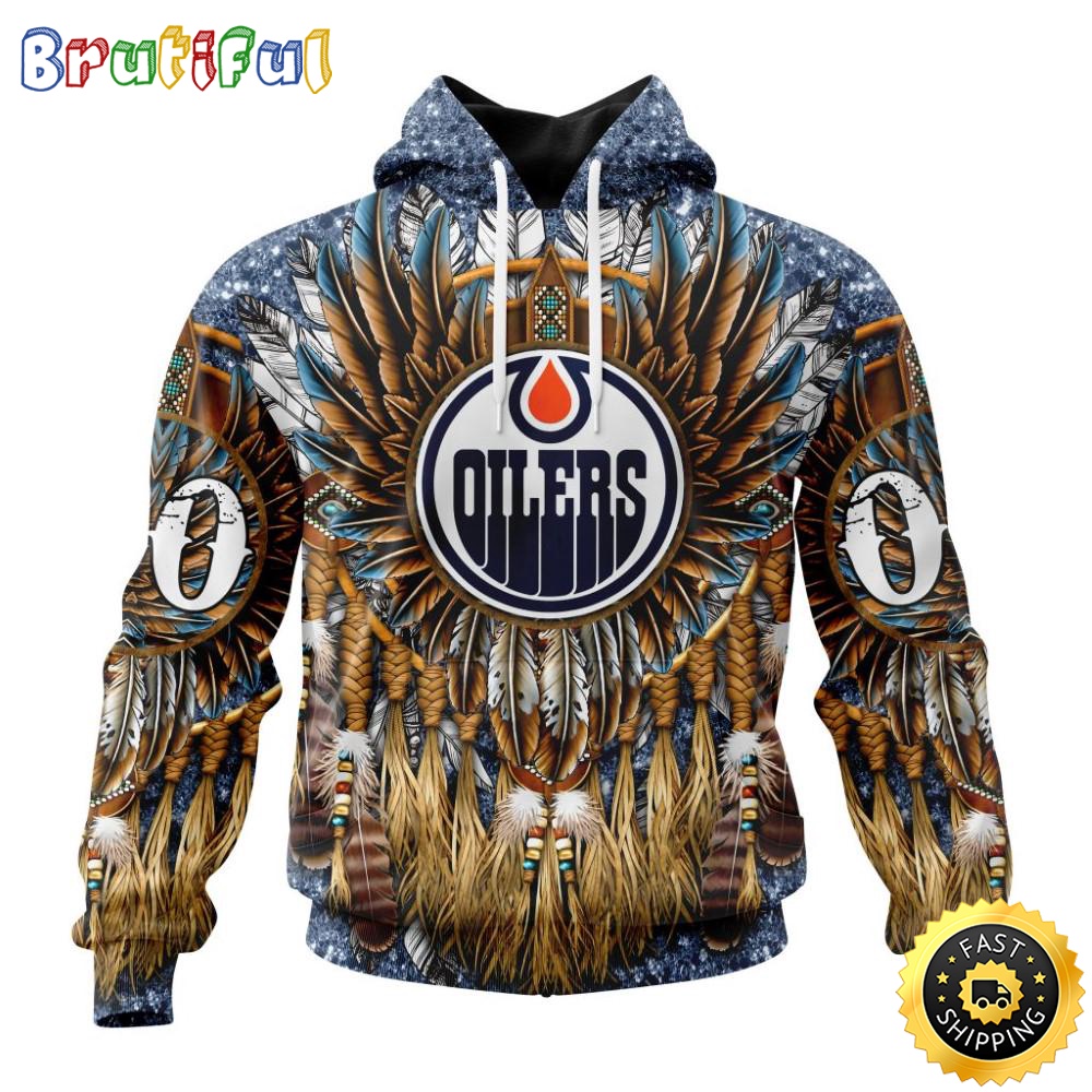 Customized NHL Edmonton Oilers Hoodie Special Native Costume Design 3D Hoodie Unisex Tshirt Hoodie q6ilvr
