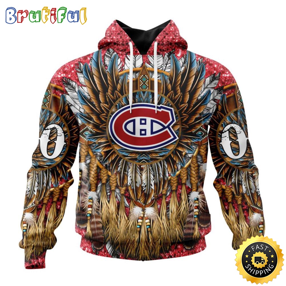Customized NHL Montreal Canadiens Hoodie Special Native Costume Design 3D Hoodie Unisex Tshirt Hoodie uiaqxe