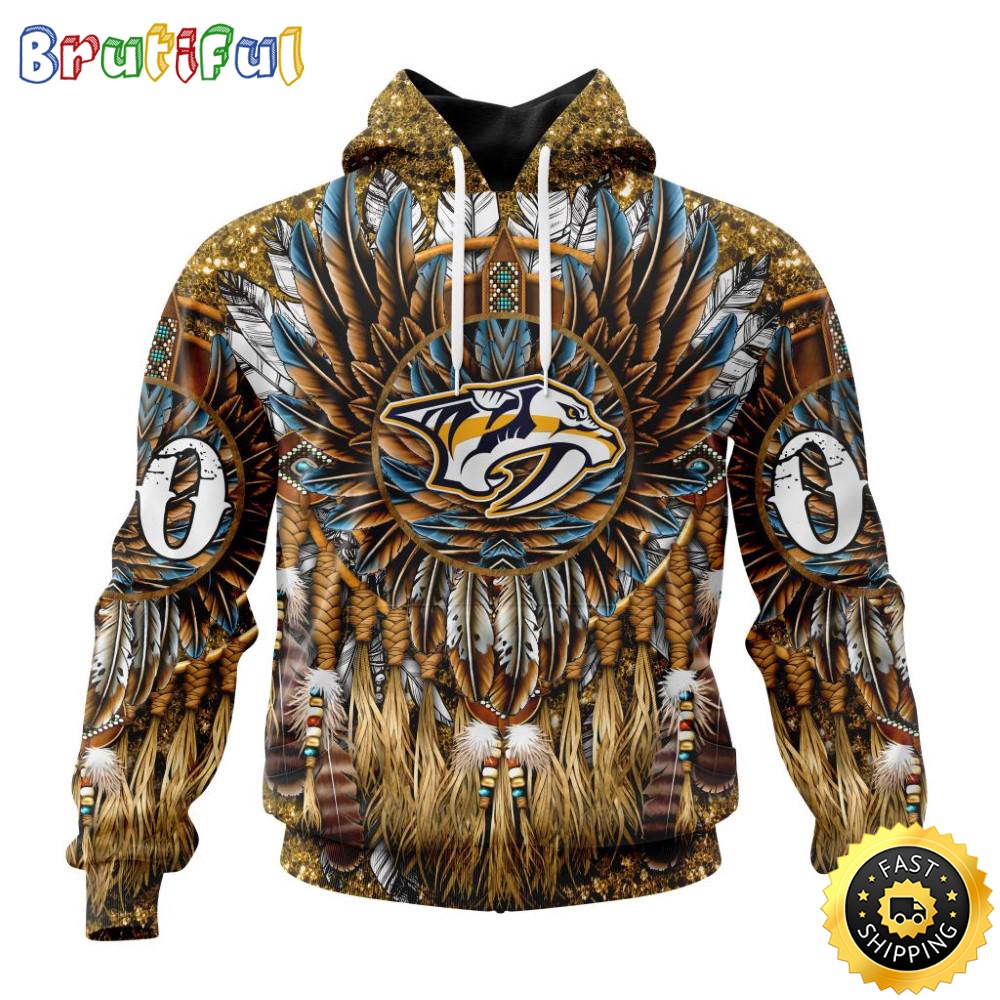 Customized NHL Nashville Predators Hoodie Special Native Costume Design 3D Hoodie Unisex Tshirt Hoodie gbrmeg
