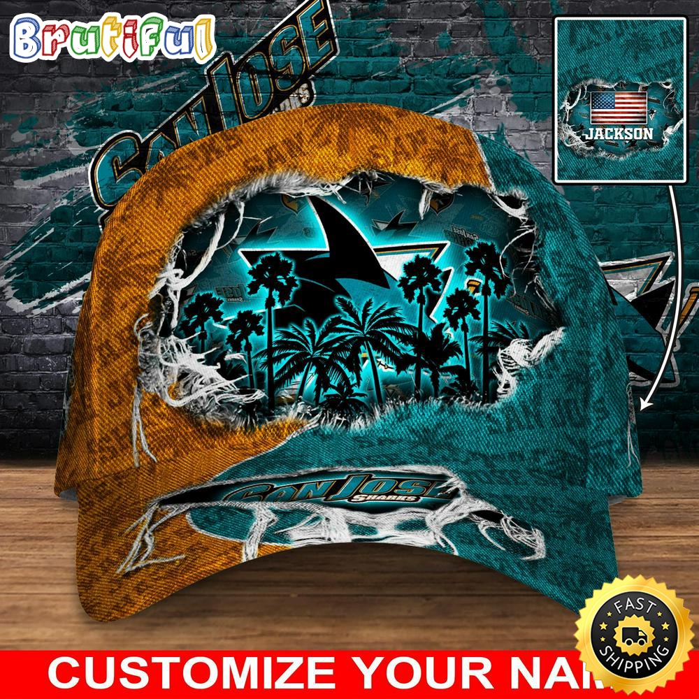 Customized NHL San Jose Sharks Baseball Cap New Collection For Sports Fans 1 ddtftw.jpg