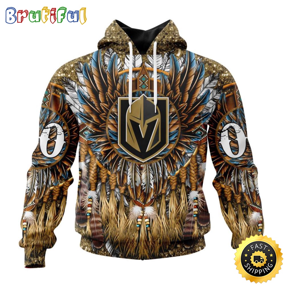 Customized NHL Vegas Golden Knights Hoodie Special Native Costume Design 3D Hoodie Unisex Tshirt Hoodie jbnwu1