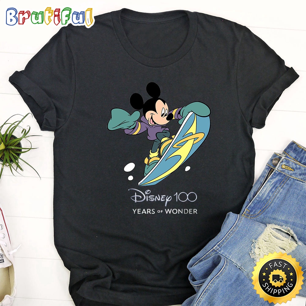 Disney Mickey Skiing T Shirt Mickey Mouse 100 Year Anniversary Unisex Shirt sxfd7g.jpg