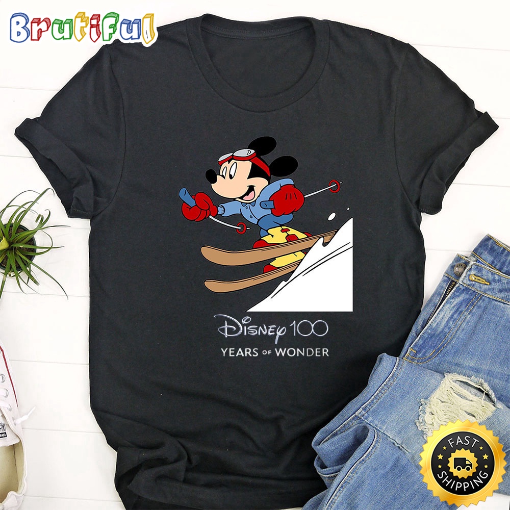 Disney Mickey Snowboarding T Shirt Mickey Mouse 100 Year Anniversary Unisex Shirt ve81ez.jpg