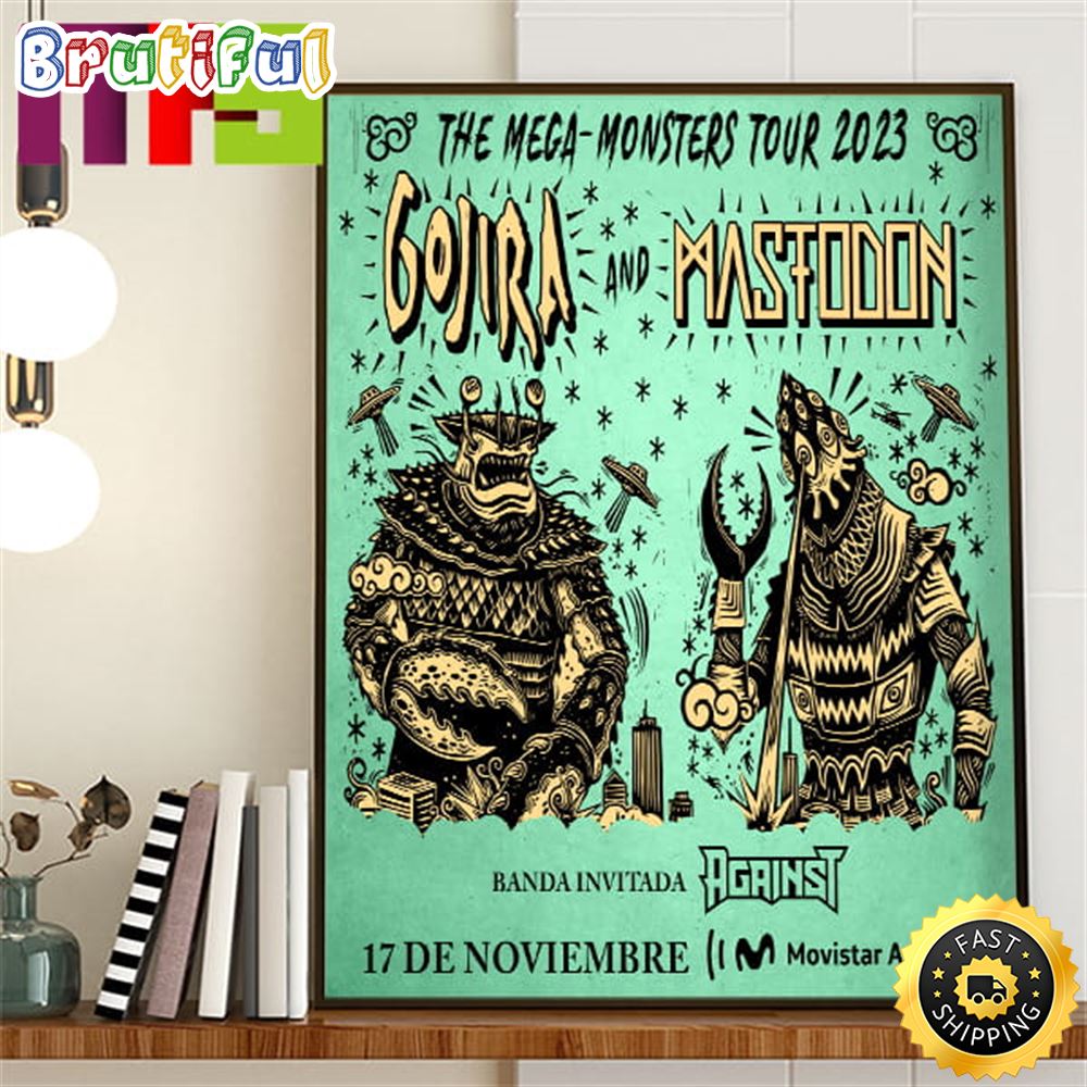 Gojira And Mastodon The Mega Monsters Tour 2023 In Buenos Aires Argentina November 17th 2023 Home Decor Poster Canvas cmrlum