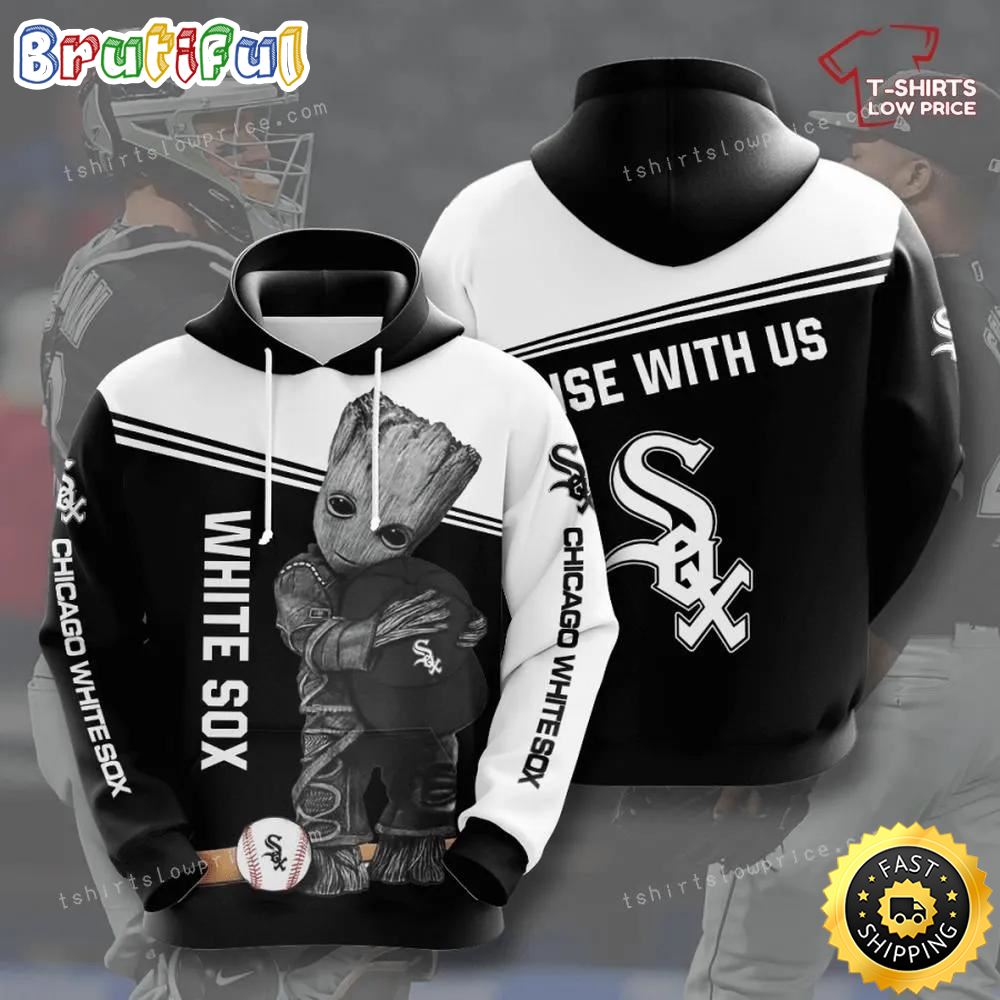 Groot Hugging Chicago White Sox All Over Printed 3d Hoodie binbca