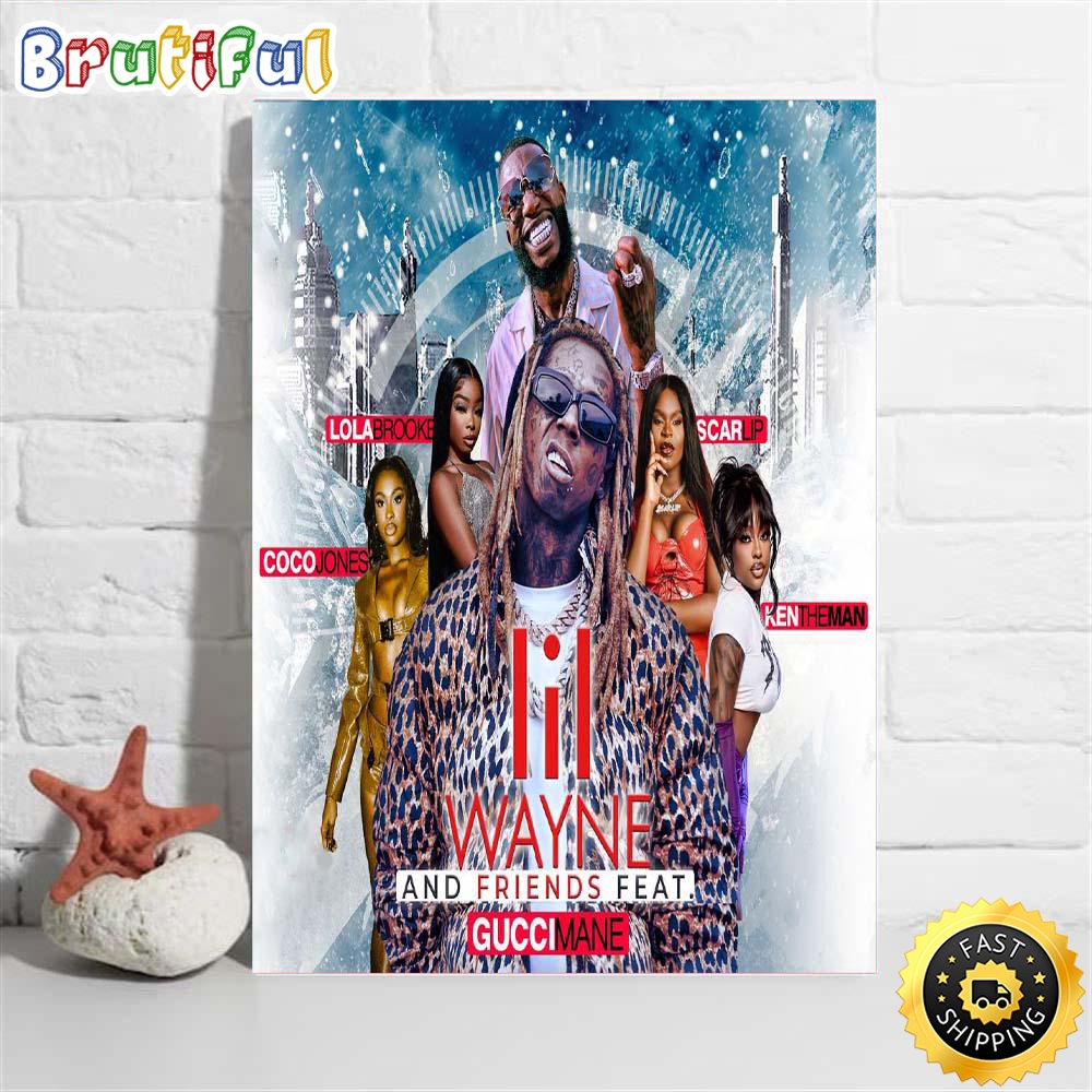 Lil Wayne And Friends Feat Gucchmane Tour 2023 Poster Tshirt rgkgnx.jpg