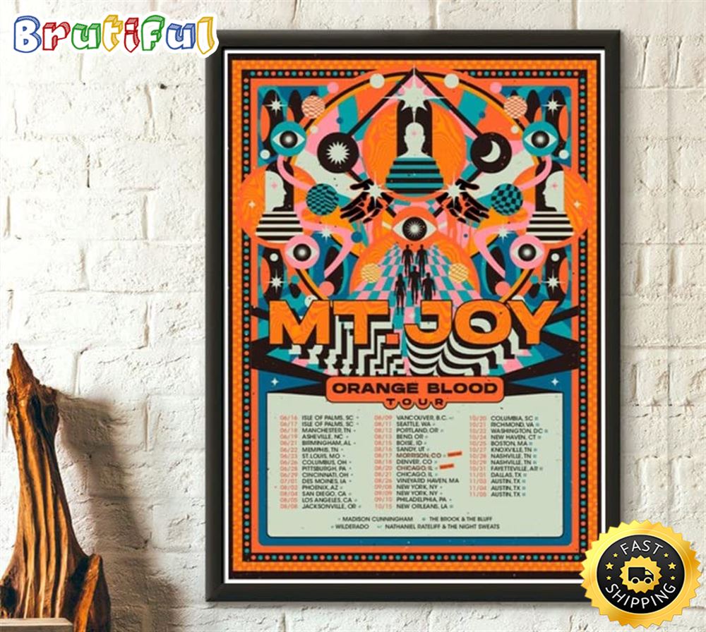 MT.Joy Tour 2023 Poster MT.Joy Tour Poster Canvas rzr3ct