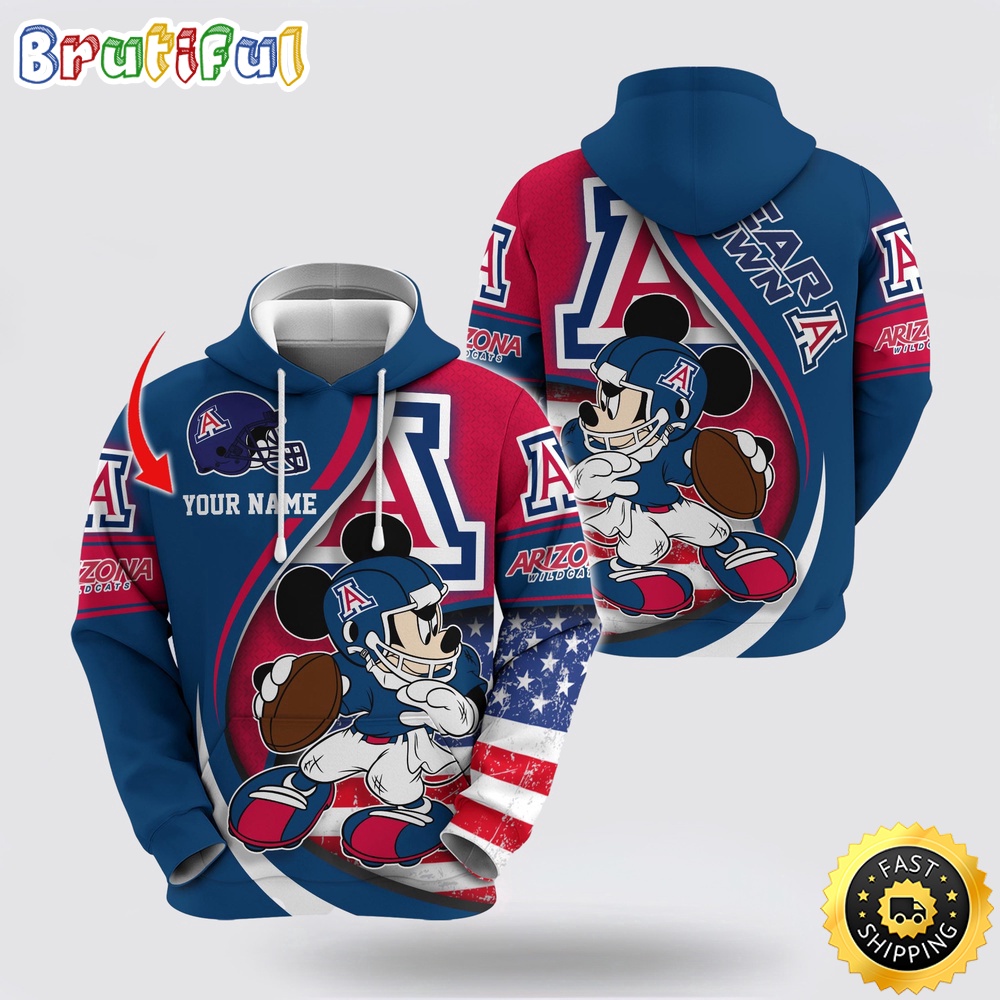 NCAA Arizona Wildcats Hoodie Mickey Mouse 100 Year Anniversary 1 ufzqid.jpg
