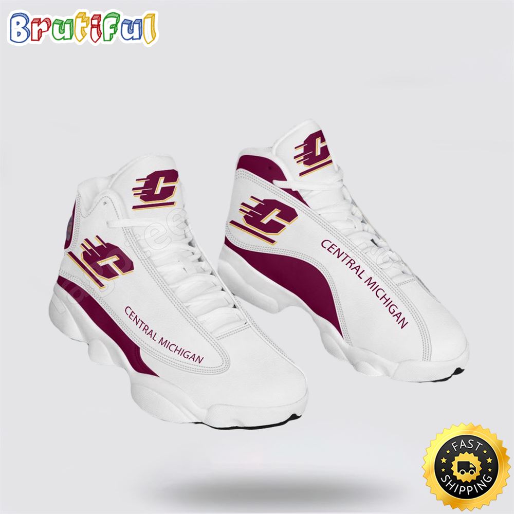 NCAA Central Michigan Air Jordan 13 All Over Print Logo Sneakers 1 otoarj.jpg