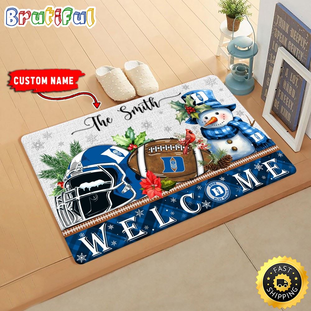 NCAA Duke Blue Devils Doormat Welcome Christmas Custom Name Football Doormat dlggko.jpg
