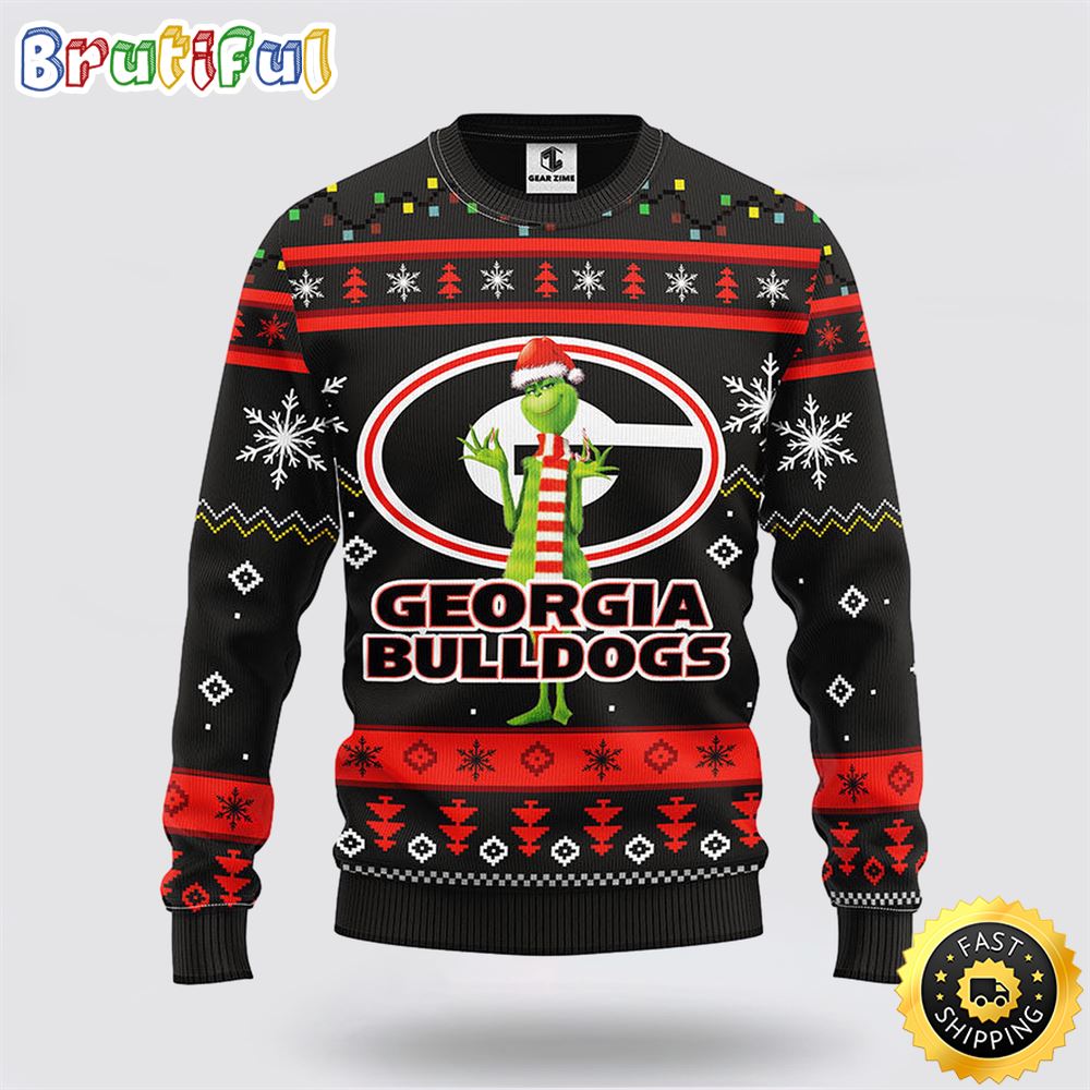 NCAA Georgia Bulldogs Ugly Sweater Funny Grinch Ugly Christmas Sweater ppycuu.jpg