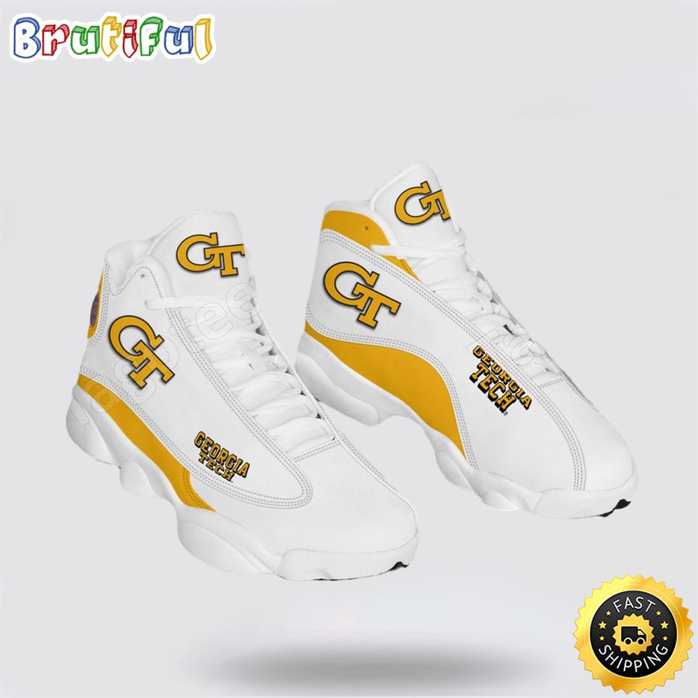 NCAA Georgia Tech Air Jordan 13 All Over Print Logo Sneakers 1 yadzqk.jpg